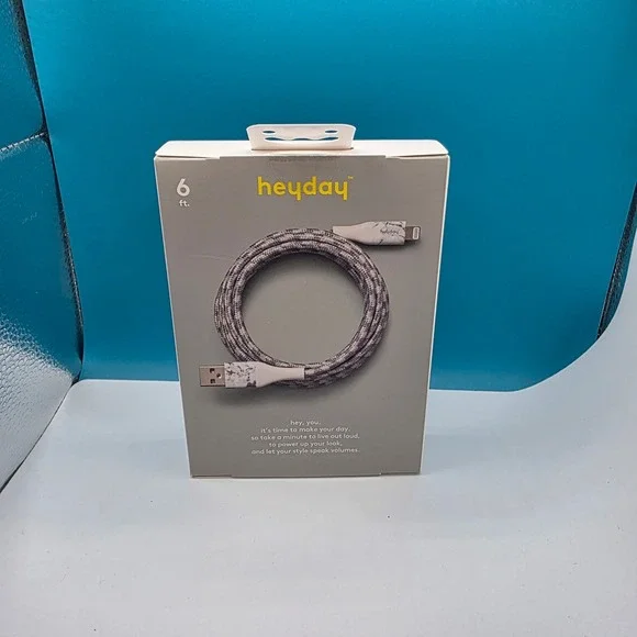 heyday 6ft Lightning to USB A Charging Cable Marble Pattern - Picture 3 of 4